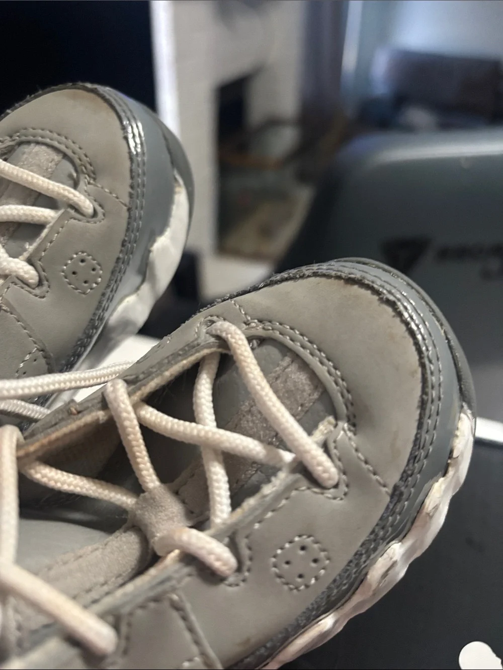 Jordan Kids Grey and White High-Top Sneaker